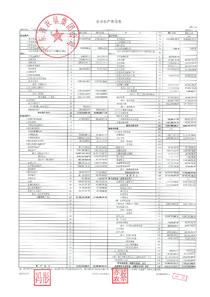 广东省农垦集团公司2023年一季度合并及母公司财务报表