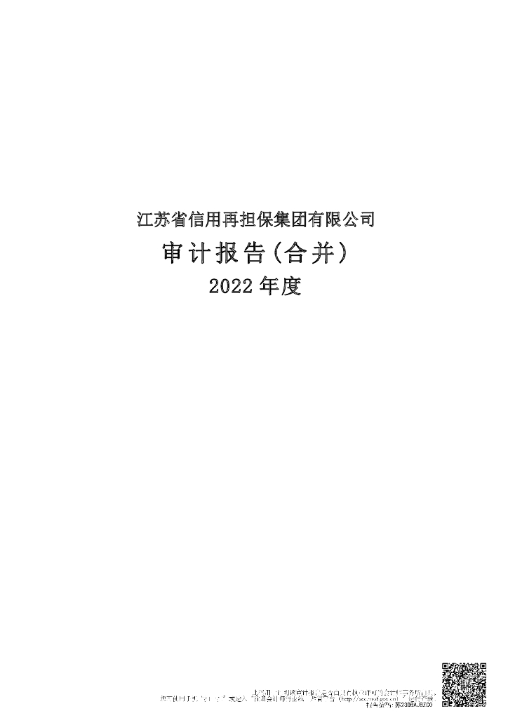 江苏省信用再担保集团有限公司2022年度审计报告(担保人)