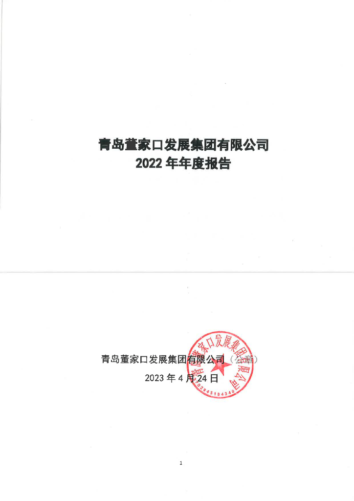青岛董家口发展集团有限公司2022年年度报告