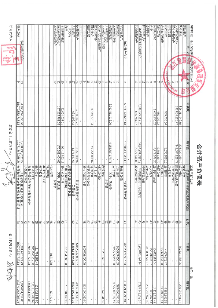浙江智慧普华融资租赁有限公司2023年一季度财务报表