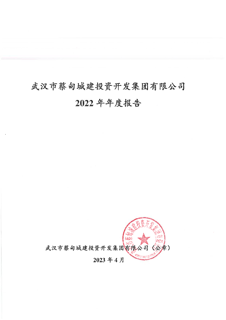 武汉市蔡甸城建投资开发集团有限公司2022年年度报告