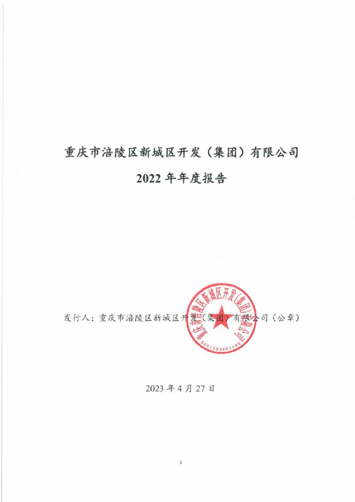 重庆市涪陵区新城区开发(集团)有限公司2022年年度报告及审计报告