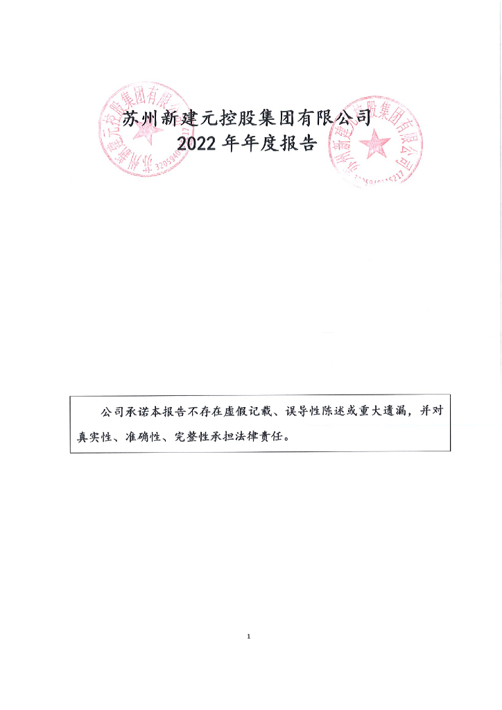 苏州新建元控股集团有限公司2022年年度报告