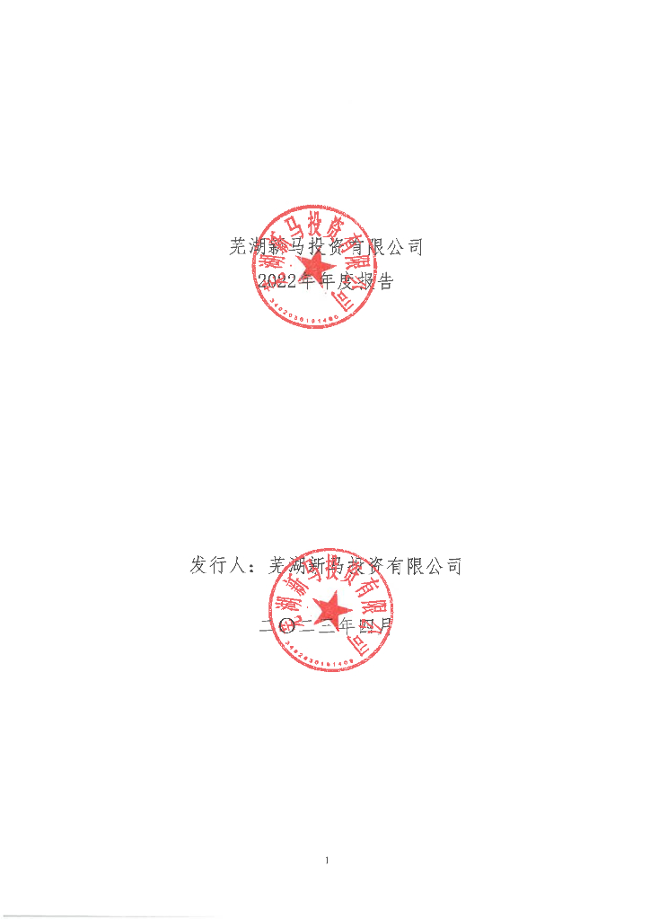 芜湖新马投资有限公司2022年年度报告