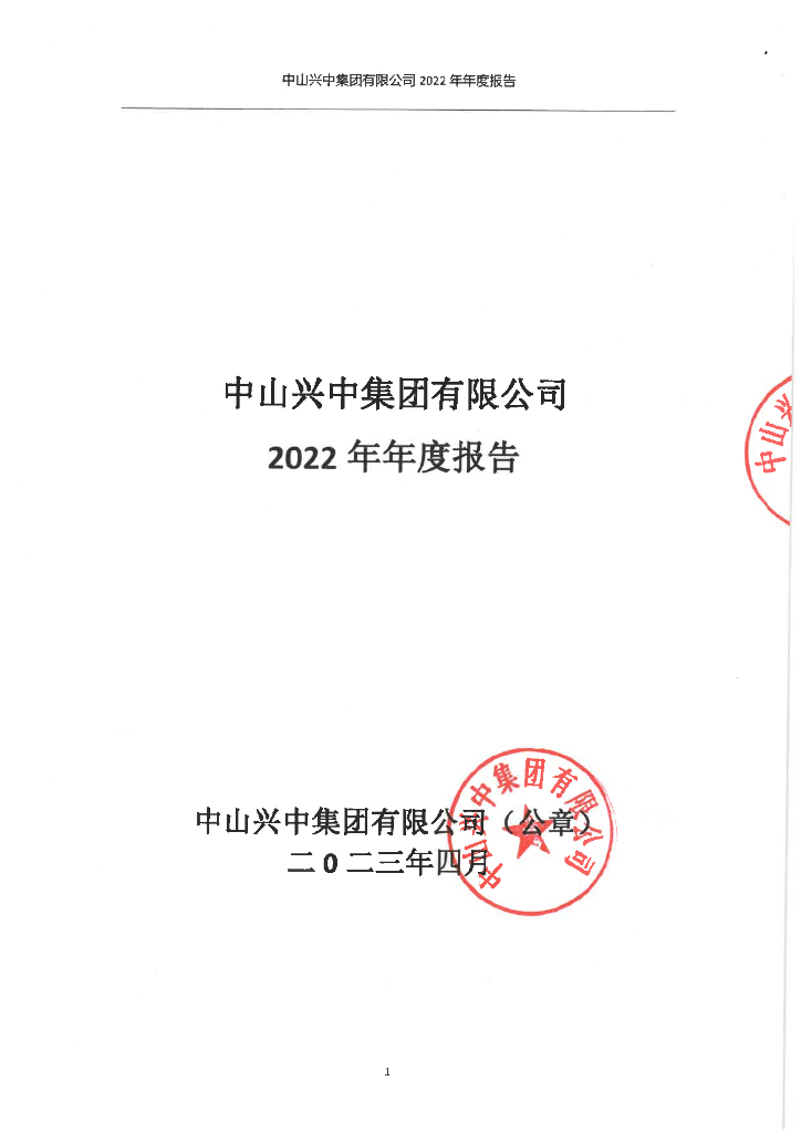 中山兴中集团有限公司2022年年度报告