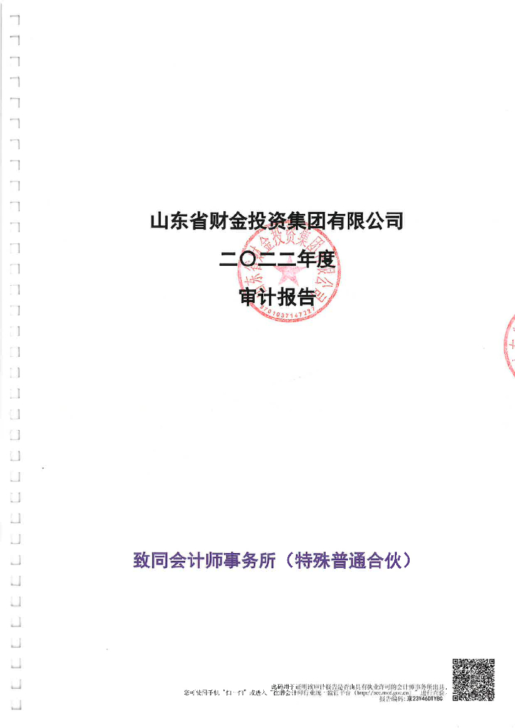 山东省财金投资集团有限公司2022年度审计报告