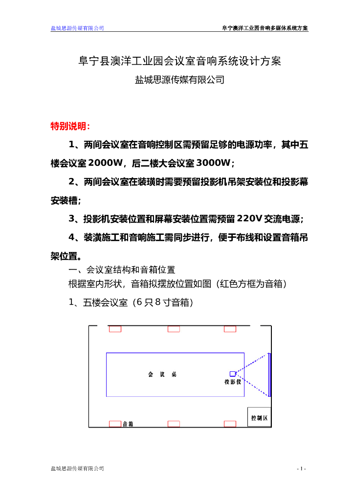 会议室多媒体音响系统方案