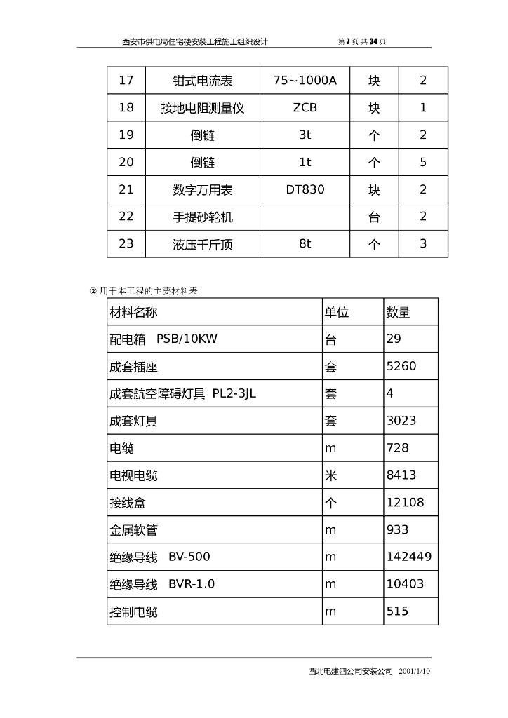 陕西高层住宅楼安装工程施工组织设计方案_第7页