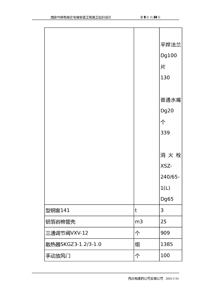 陕西高层住宅楼安装工程施工组织设计方案_第9页