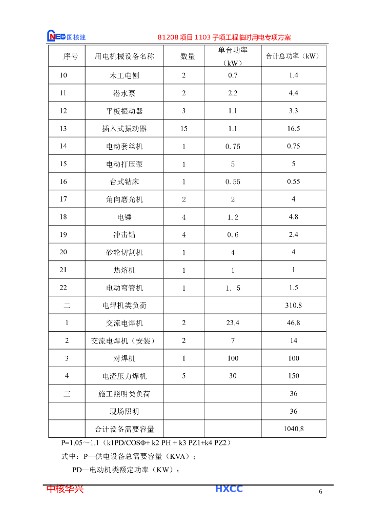 高层办公及商业裙房临时用电专项施工方案_第6页