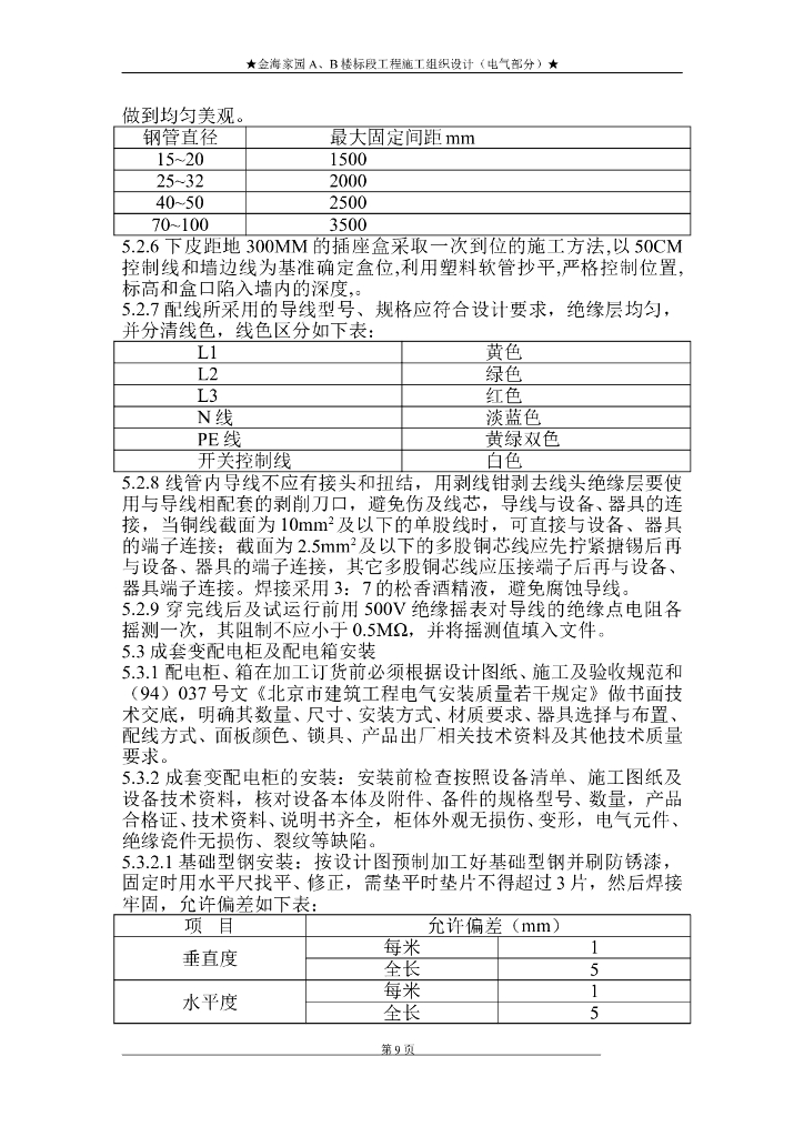 北京住宅楼电气工程施工组织设计方案_第7页