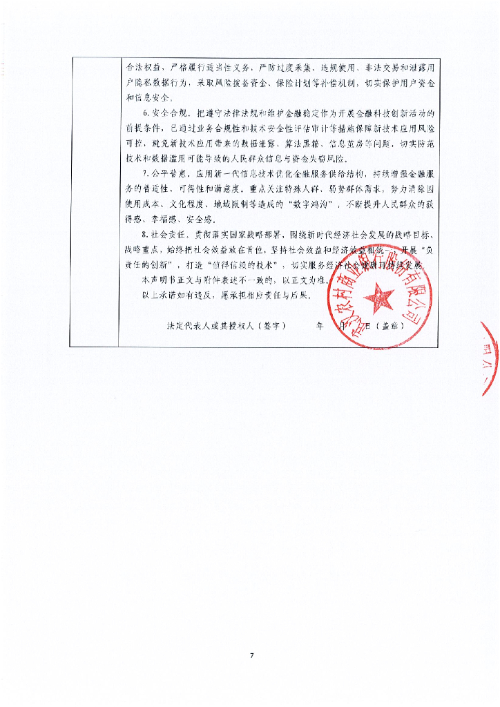 金融科技创新应用声明书：基于人工智能的小微企业绿色信贷服务_第7页