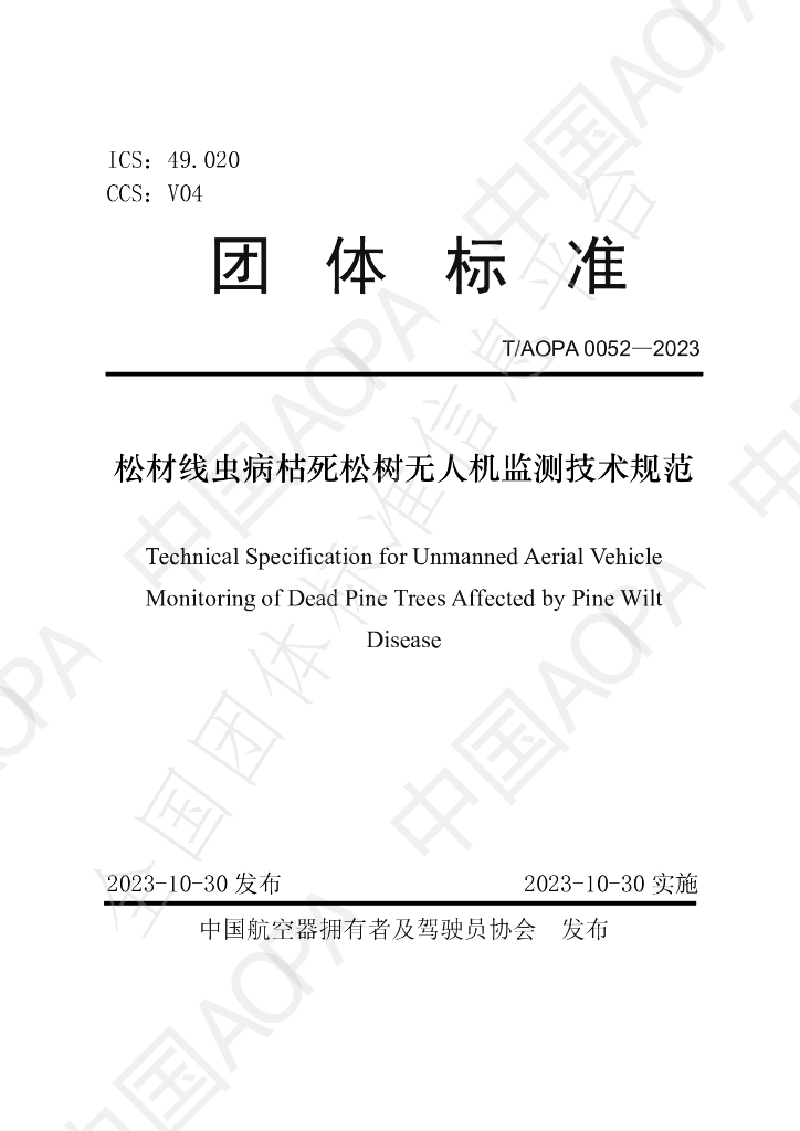 T/AOPA 0052-2023 标准预览