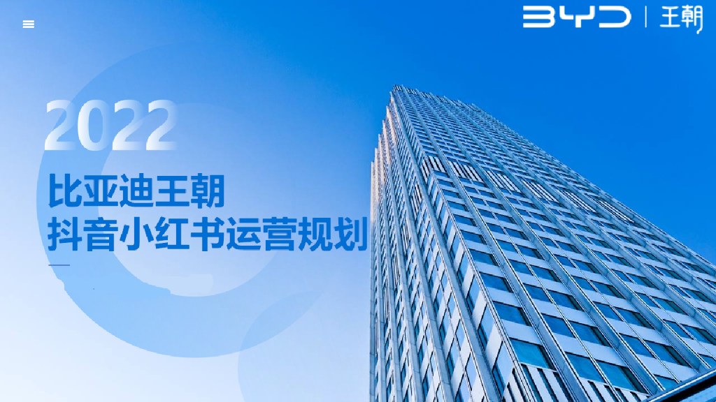 2022比亚迪王朝抖音小红书规划方案
