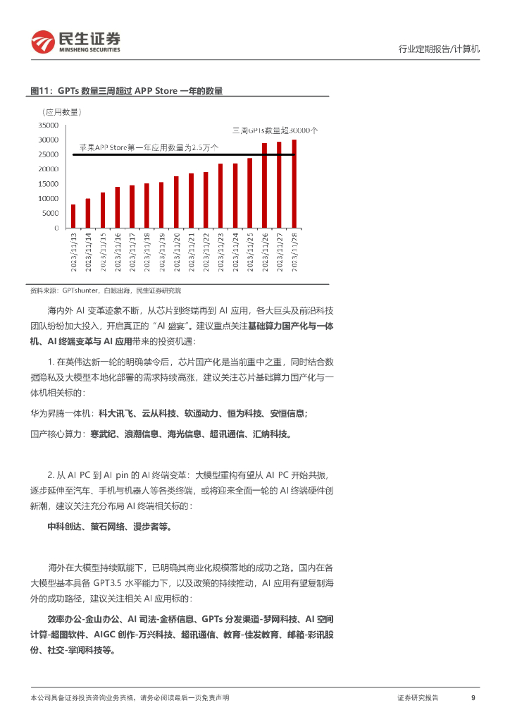 民生证券：计算机周报：ChatGPT一周年：AI盛宴才刚刚开始_第9页