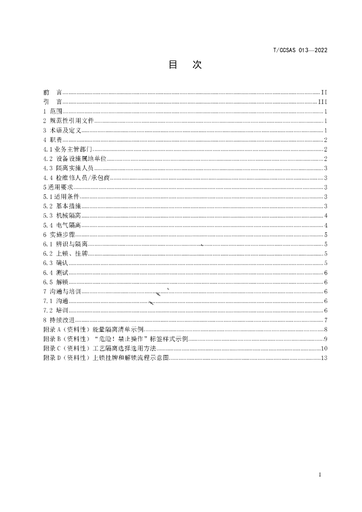 T/CCSAS 013-2022 标准预览