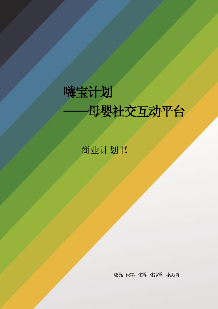 侯宇等：2020嗨宝计划——母婴社交互动平台商业计划书