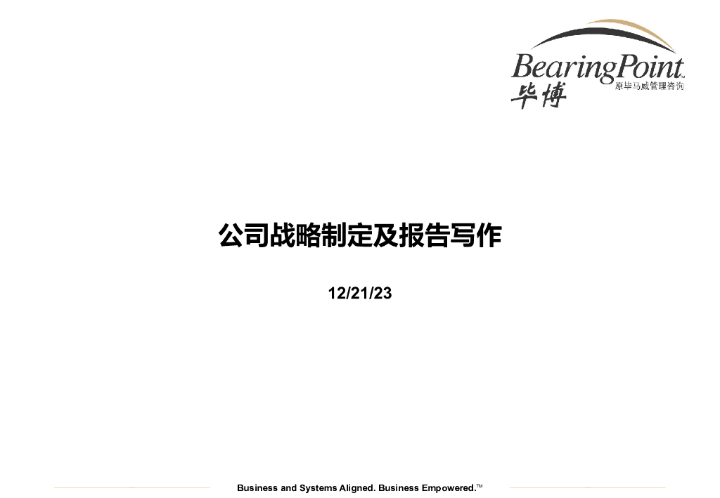 毕博：战略规划体系设计培训手册