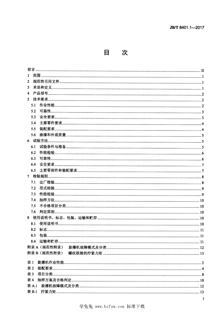 JB/T 8401.1-2017 标准预览