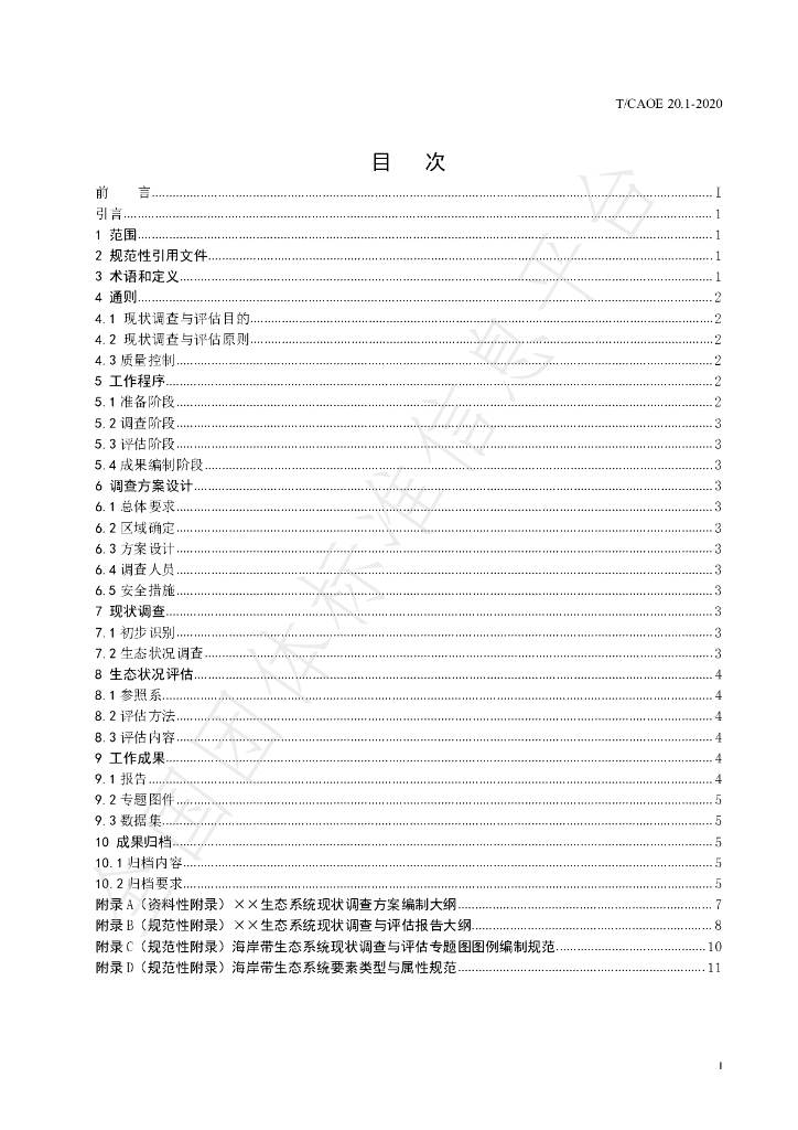 T/CAOE 20.1-2020 标准预览