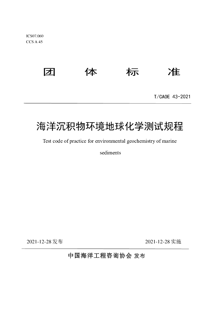 T/CAOE 43-2021 标准预览