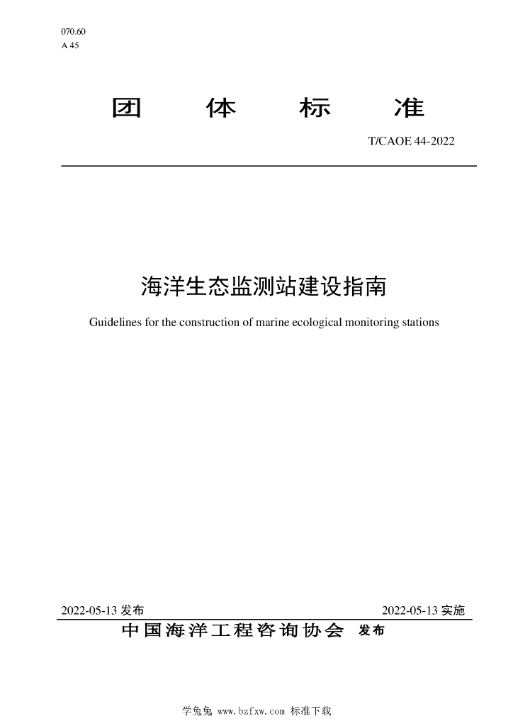 T/CAOE 44-2022 标准预览