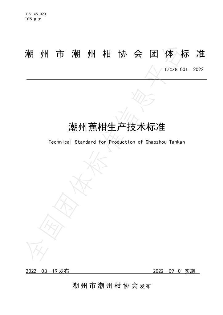 T/CZG 001-2022 标准预览