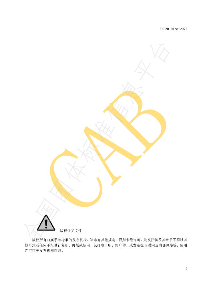 T/CAB 0168-2022 标准预览