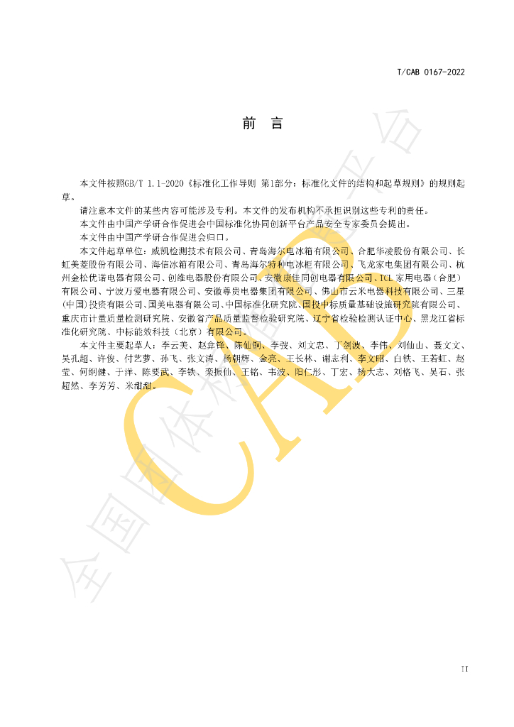T/CAB 0167-2022 标准预览