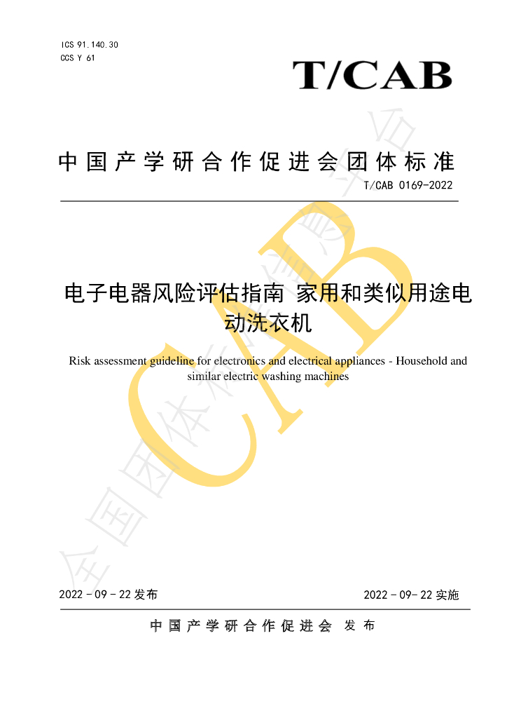 T/CAB 0169-2022 标准预览