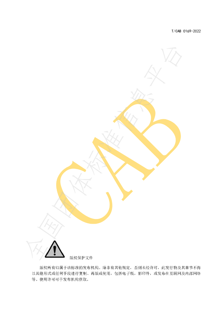 T/CAB 0169-2022 标准预览