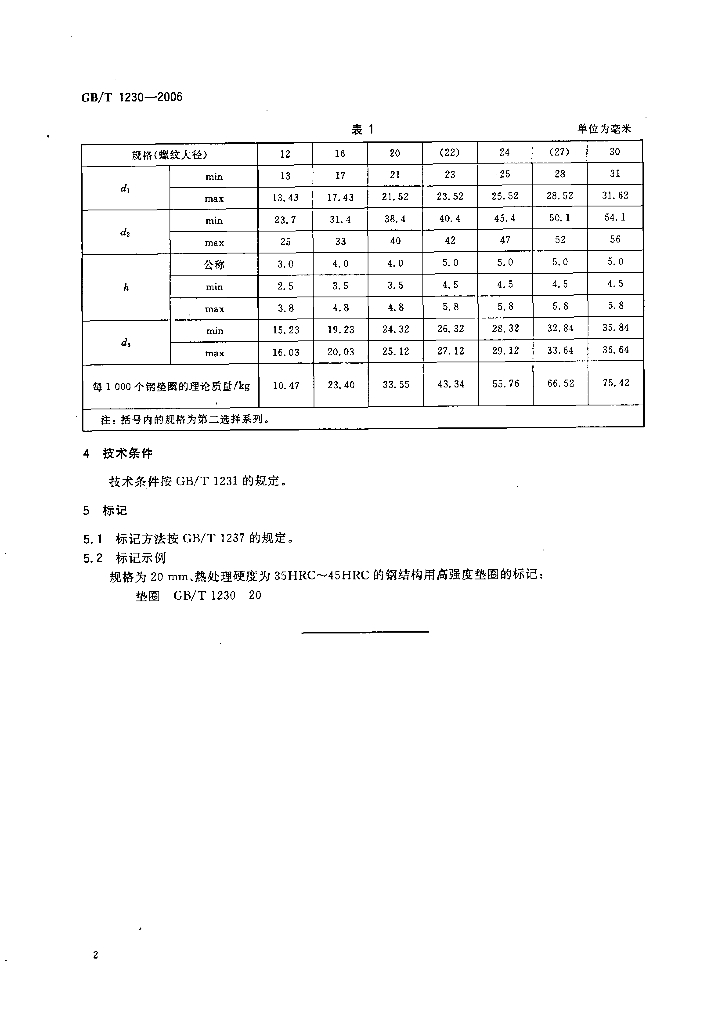 GB/T 1230-2006 标准预览