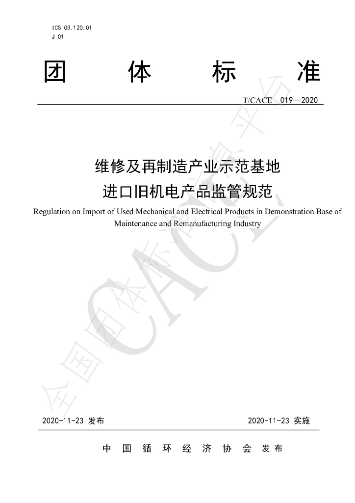 T/CACE 019-2020 标准预览