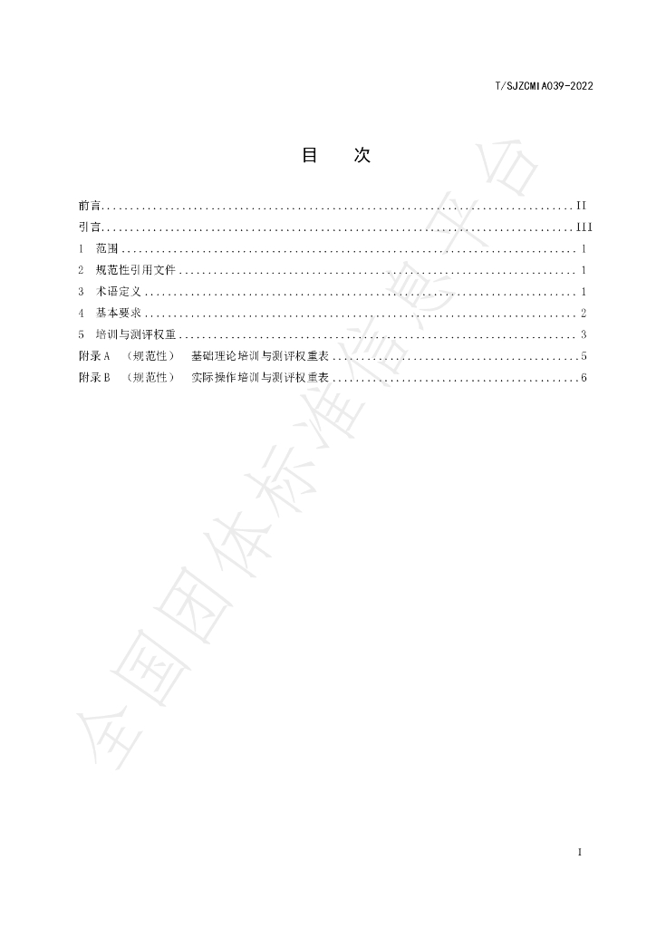 T/SJZCMIA 039-2022 标准预览