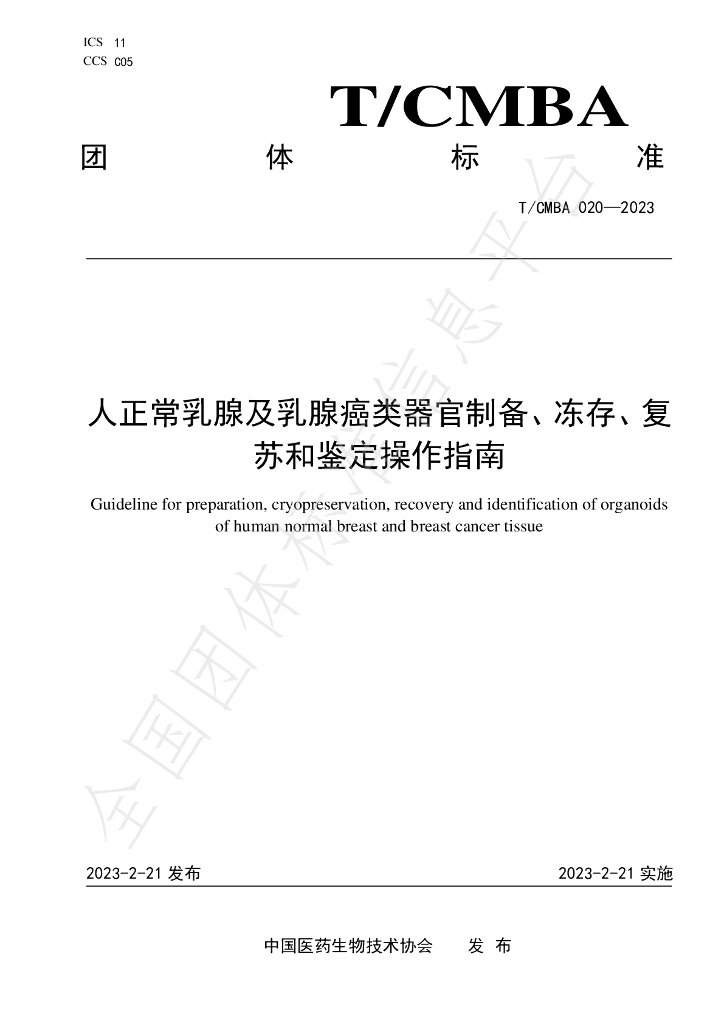 T/CMBA 020-2023 标准预览