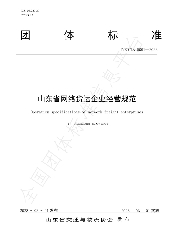 T/SDTLA 0001-2023 标准预览