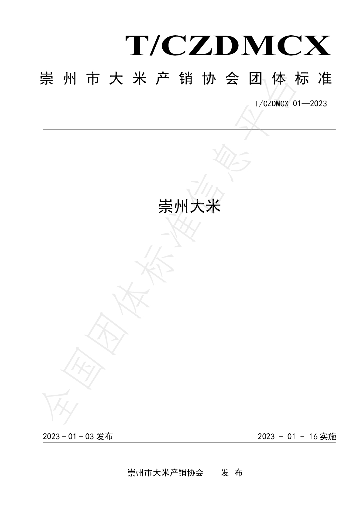 T/CZDMCX 01-2023 标准预览