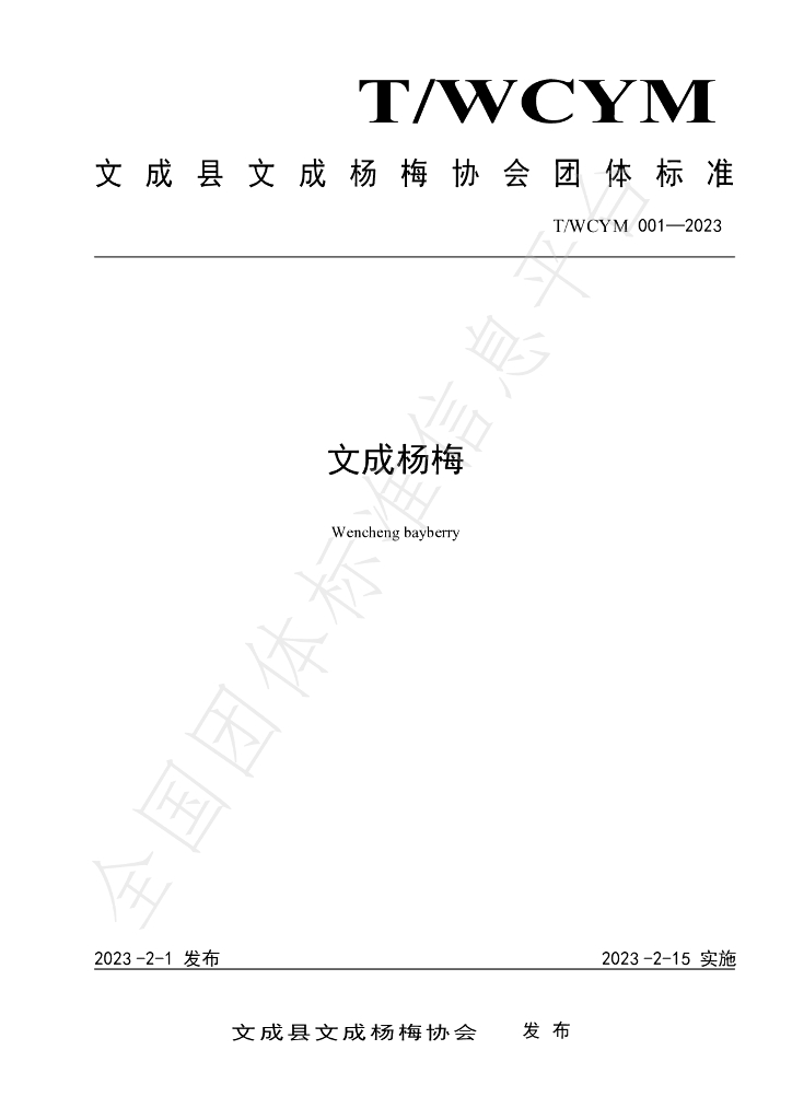 T/WCYM 1-2023 标准预览