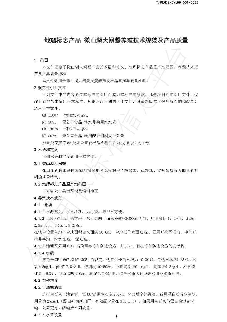 T/WSHDZXCYLHH 001-2022 标准预览
