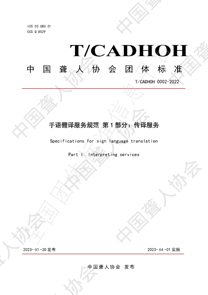 T/CADHOH 0002-2022 标准预览