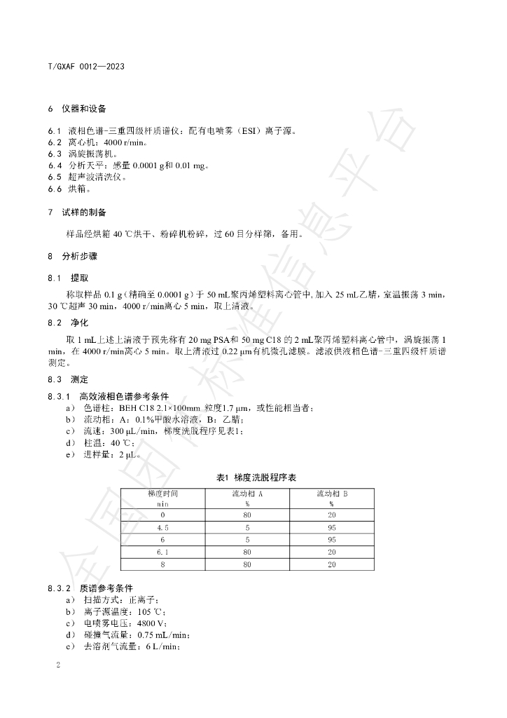 T/GXAF 0012-2023 标准预览