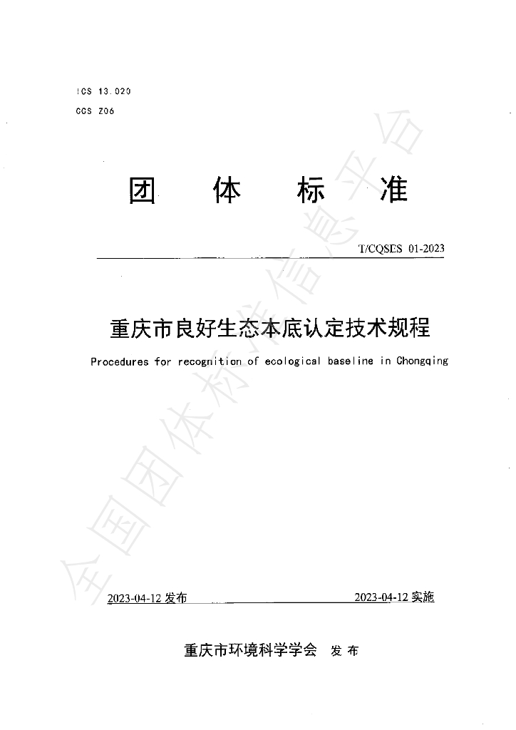 T/CQSES 01-2023 标准预览