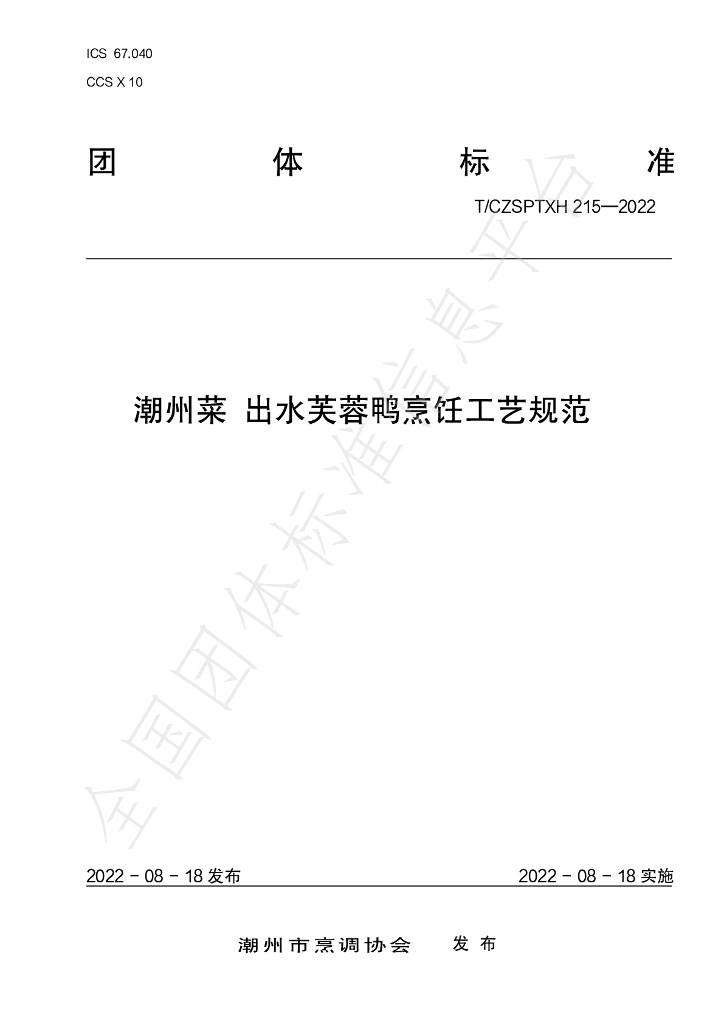 T/CZSPTXH 215-2022 标准预览