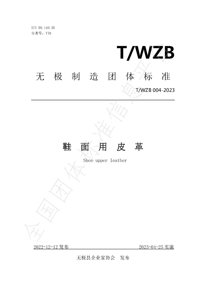 T/WZB 004-2023 标准预览