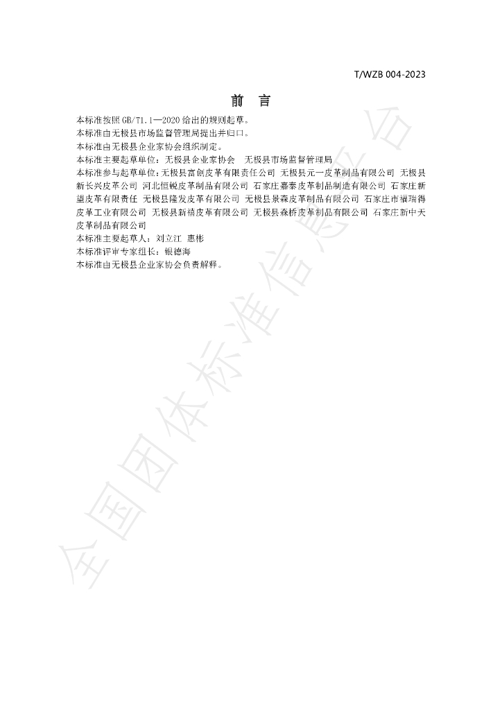 T/WZB 004-2023 标准预览