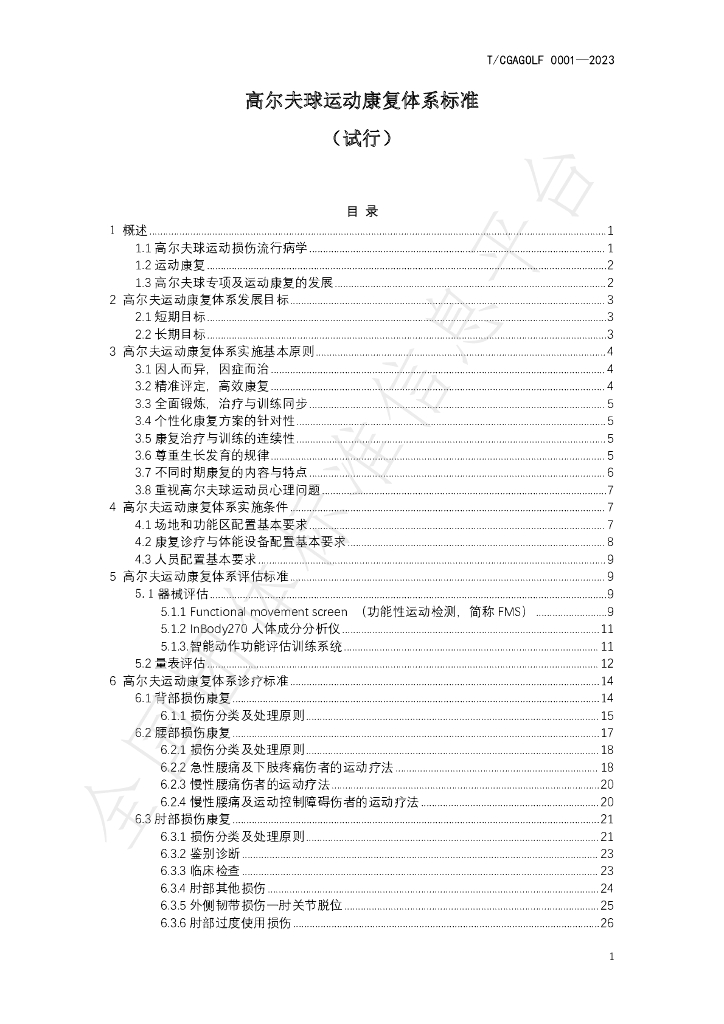 T/CGAGOLF 0001-2023 标准预览