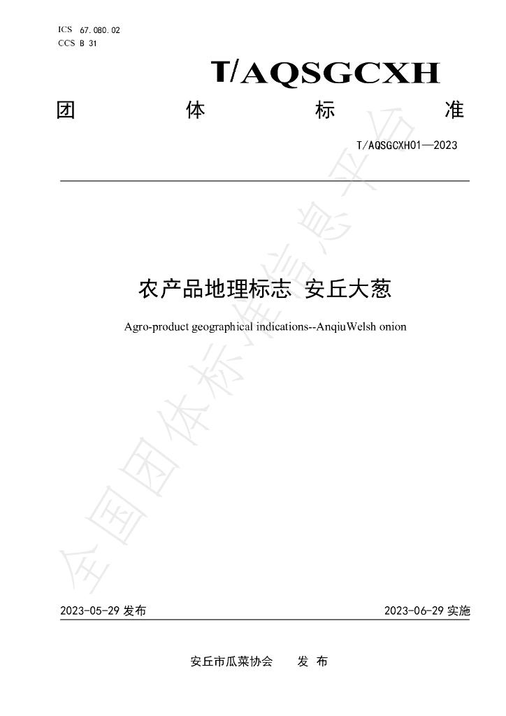 T/AQSGCXH 01-2023 标准预览