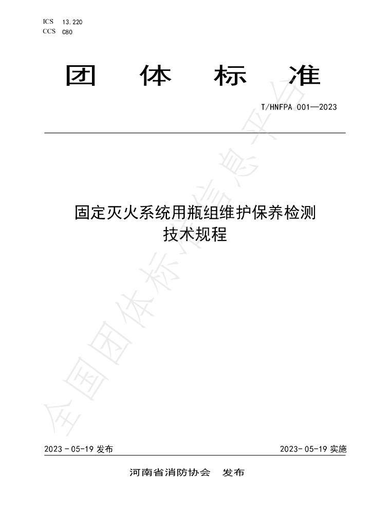 T/HNFPA 001-2023 标准预览
