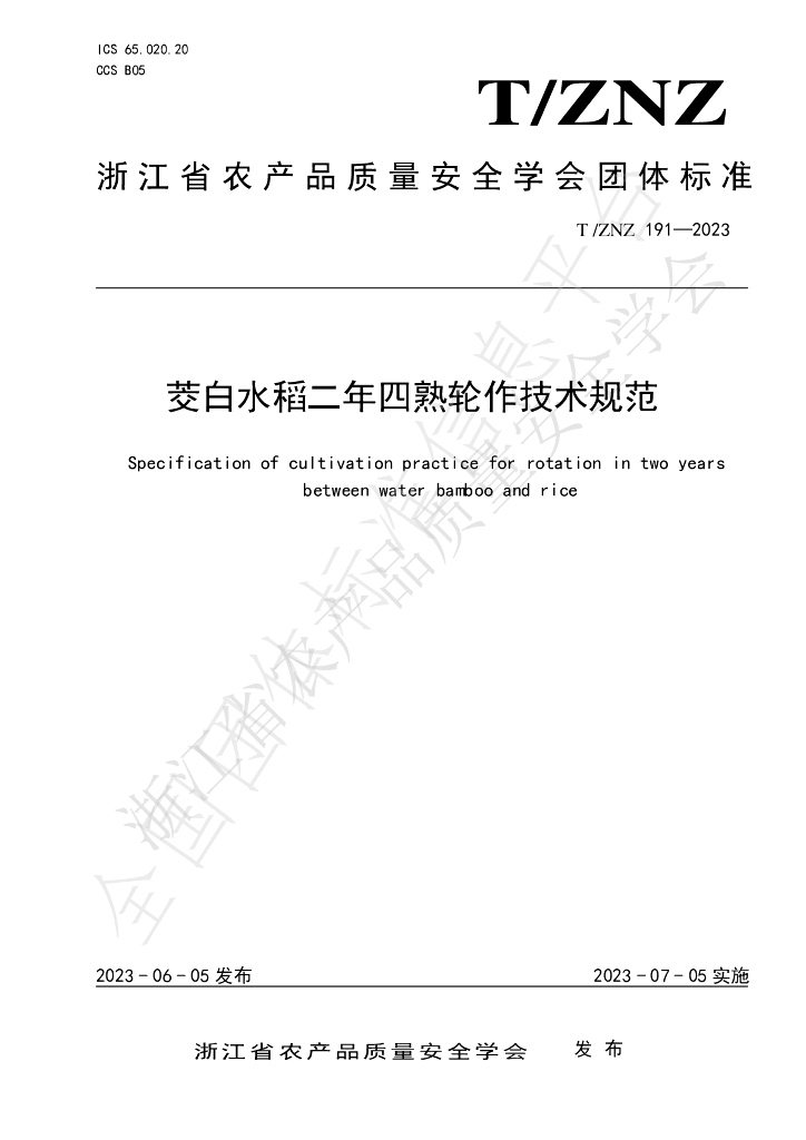 T/ZNZ 191-2023 标准预览