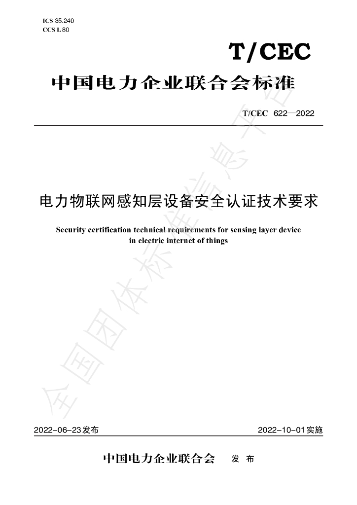 T/CEC 622-2022 标准预览